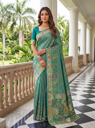 Sky Blue Pure Nylon Saree with Zari Work ClothsVilla