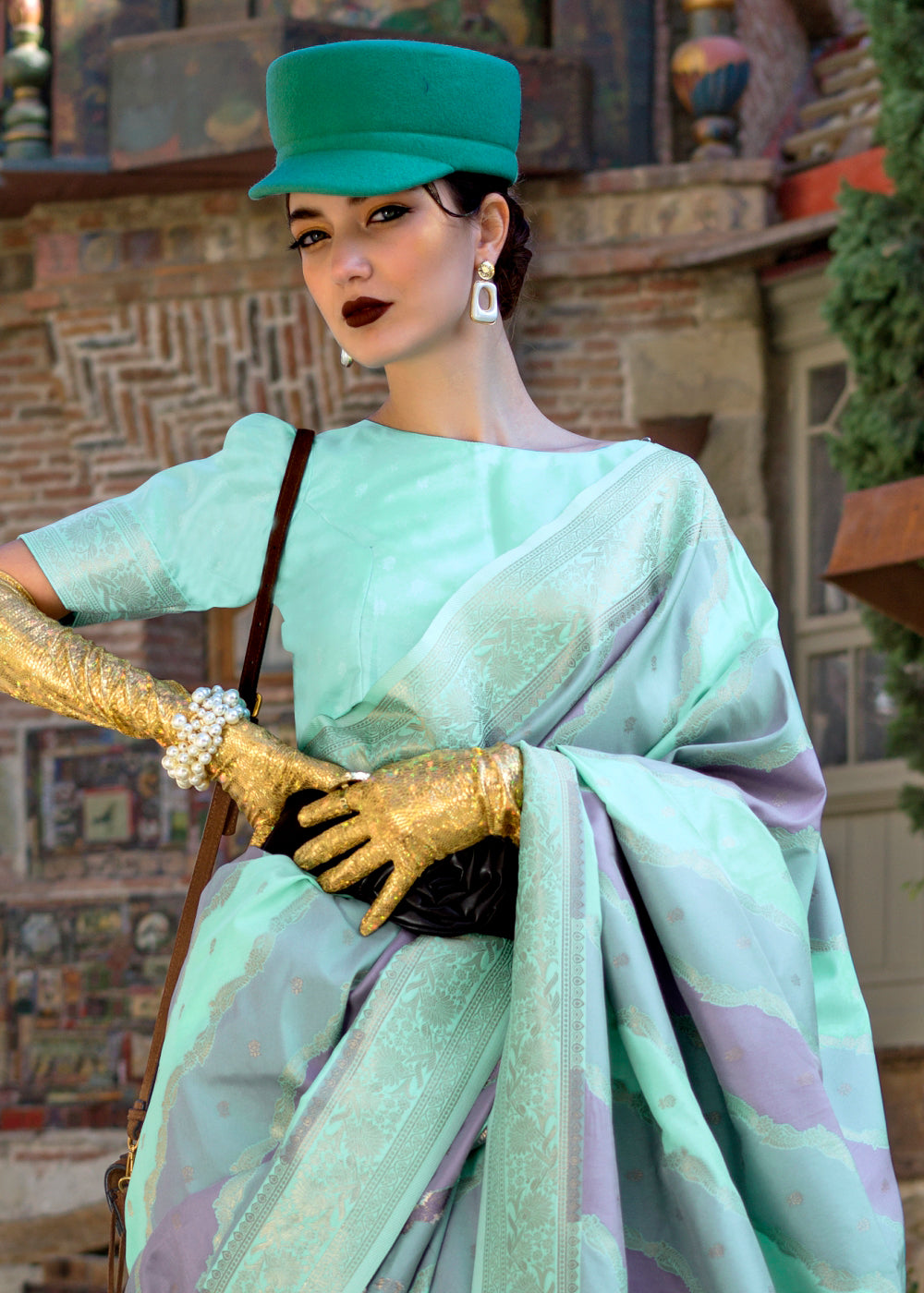 Sky Blue Radiant Elegance Blended Silk Designer Saree ClothsVilla