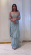 Load image into Gallery viewer, Sky Blue Ready-to-Wear Lehenga Saree – Elegant &amp; Stylish