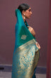 Load image into Gallery viewer, Sky Blue Regal Woven Pure Silk Banarasi Saree ClothsVilla
