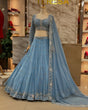 Load image into Gallery viewer, Royal Fox Georgette Semi-Stitched Lehenga Set with Rivet Moti &amp; Sequin Work ClothsVilla