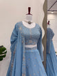 Load image into Gallery viewer, Royal Fox Georgette Semi-Stitched Lehenga Set with Rivet Moti &amp; Sequin Work ClothsVilla