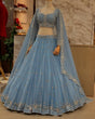 Load image into Gallery viewer, Royal Fox Georgette Semi-Stitched Lehenga Set with Rivet Moti &amp; Sequin Work ClothsVilla