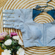 Load image into Gallery viewer, Sky Blue Russian Silk Blouse with Mirror and Pearl Embellishments ClothsVilla