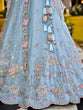 Load image into Gallery viewer, Sky Blue Satin Silk Sequin &amp; Embroidery Lehenga Choli with Net Dupatta – Fully Stitched ClothsVilla