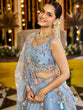 Load image into Gallery viewer, Sky Blue Satin Silk Sequin &amp; Embroidery Lehenga Choli with Net Dupatta – Fully Stitched ClothsVilla