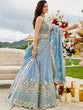 Load image into Gallery viewer, Sky Blue Satin Silk Sequins &amp; Embroidery Lehenga Choli with Ethnic Dupatta – Fully Stitched ClothsVilla