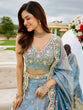 Load image into Gallery viewer, Sky Blue Satin Silk Sequins &amp; Embroidery Lehenga Choli with Ethnic Dupatta – Fully Stitched ClothsVilla