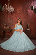 Load image into Gallery viewer, Sky Blue Sequin Embroidered Lehenga Choli Set - Regal Elegance - Designer Wear ClothsVilla
