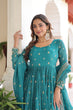 Load image into Gallery viewer, Sky Blue Sequins Embroidered Gown with Dupatta