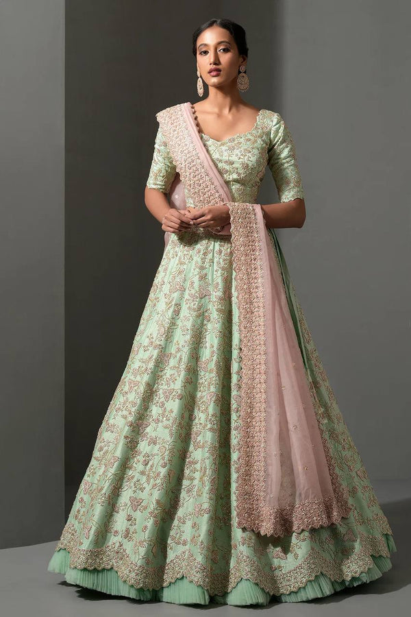 Milky Showstopper Mulberry Silk Lehenga Set – Steal the Spotlight! ClothsVilla