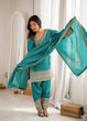 Load image into Gallery viewer, Sky Blue Silk Farshi Shalwar Suit ClothsVilla