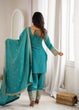 Load image into Gallery viewer, Sky Blue Silk Farshi Shalwar Suit ClothsVilla