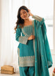 Load image into Gallery viewer, Sky Blue Silk Farshi Shalwar Suit ClothsVilla