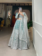 Load image into Gallery viewer, Sky Blue Starlight Sequin Net Lehenga Choli - Embody Radiance &amp; Celebrate in Style ClothsVilla