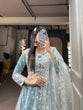 Load image into Gallery viewer, Sky Blue Starlight Sequin Net Lehenga Choli - Embody Radiance &amp; Celebrate in Style ClothsVilla