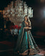 Sky Blue Steal the Spotlight — Mulmul Silk & Velvet Lehenga Set with Sequins & Zari Work ClothsVilla