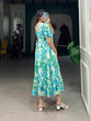 Load image into Gallery viewer, Sky Blue Three-Layered Ethnic Rayon Frock with Elegant Foil Print ClothsVilla