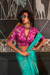 Load image into Gallery viewer, Sky Blue Timeless Blended Silk Saree – A Perfect Blend of Tradition &amp; Elegance ClothsVilla