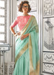 Load image into Gallery viewer, Sky Blue Timeless Elegance Moss Chiffon Silk Saree – Grand &amp; Bestselling Design ClothsVilla