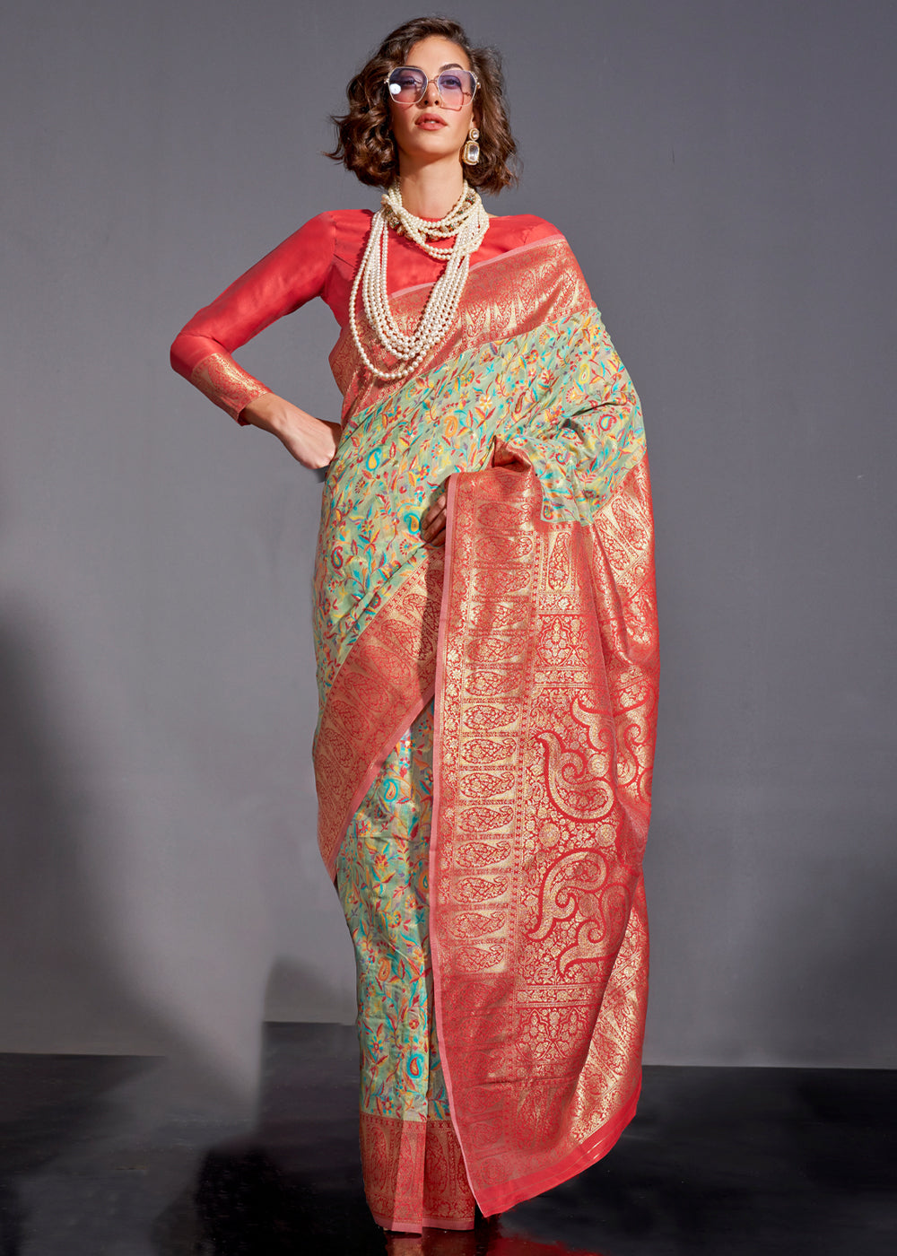 Sky Blue Versatile Elegance Modal Silk Saree – Effortless Style for Every Occasion ClothsVilla