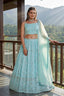 Sky Blue Zari Sparkle Designer Lehenga ClothsVilla