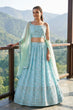 Load image into Gallery viewer, Sky Blue Zari Sparkle Designer Lehenga ClothsVilla