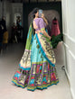 Load image into Gallery viewer, Sky Green Ethereal Elegance Kalamkari Tussar Silk Lehenga Set