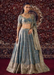 Load image into Gallery viewer, Sky Party Wear Silk Lehenga Set ClothsVilla