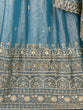 Load image into Gallery viewer, Sky Party Wear Silk Lehenga Set ClothsVilla