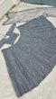 Load image into Gallery viewer, Smoke Gray Shimmer Silk Lehenga Set with Sequins &amp; Dori Work – Unstitched Blouse &amp; Net Dupatta ClothsVilla