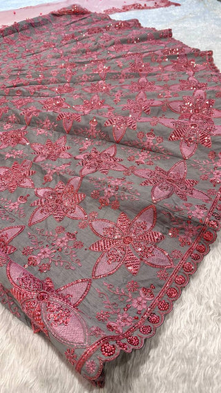 Soft Gray Thai Silk Embroidered Lehenga Choli ClothsVilla