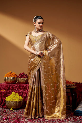 Sona Chandi Tissue Saree with Hand work ClothsVilla