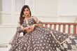 Load image into Gallery viewer, Space Gray Sophisticated  Butterfly Net Lehenga Set with White Thread and Sequence Embroidery