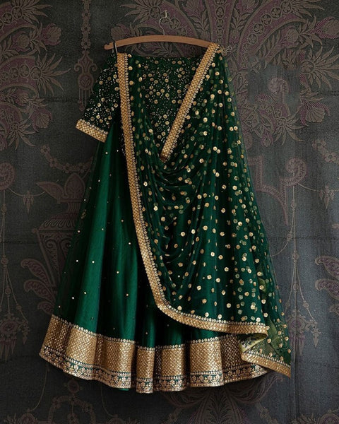 Sparkling Elegance: Embroidered Nylon Net Lehenga Choli ClothsVilla Main image