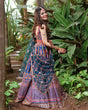 Load image into Gallery viewer, Stunning Blue Chinon Lehenga Choli with Multicolor Thread &amp; Sequin Work ClothsVilla