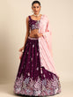 Load image into Gallery viewer, Stunning Burgundy Sequinned Georgette Lehenga Choli Set ClothsVilla