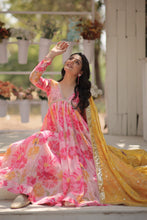 Load image into Gallery viewer, Stunning Digital Printed Russian Silk Pink Dress with Embroidered Dupatta ClothsVilla