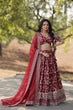 Load image into Gallery viewer, Stunning Dyeable Viscose Jacquard Red Lehenga Choli Set with Embroidered Sequins Work ClothsVilla