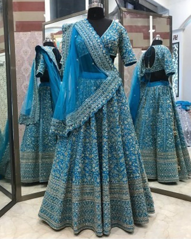 Stunning Lehenga Choli Set with Embroidered Sequins ClothsVilla