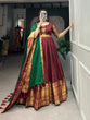 Load image into Gallery viewer, Stunning Maroon Traditional Narayanpet Gown with Dupatta &amp; Belt ClothsVilla