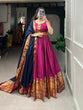Load image into Gallery viewer, Stunning Pink Traditional Narayanpet Gown with Dupatta &amp; Belt ClothsVilla
