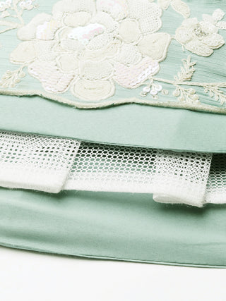 Stunning Sea Green Chinon Lehenga with Zardosi Embroidery and Sequins ClothsVilla