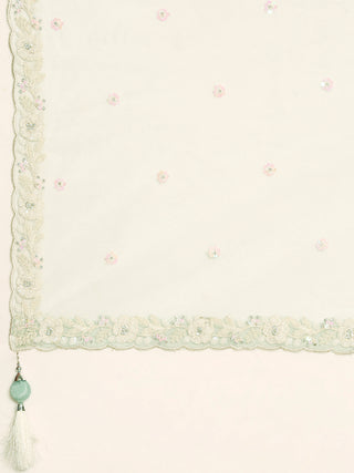Stunning Sea Green Chinon Lehenga with Zardosi Embroidery and Sequins ClothsVilla
