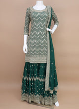 Load image into Gallery viewer, Stunning Sequined Embroidered Sharara Suit ClothsVilla