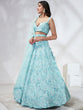 Load image into Gallery viewer, Stunning Turquoise Blue Sequin Embroidered Lehenga Choli Set ClothsVilla