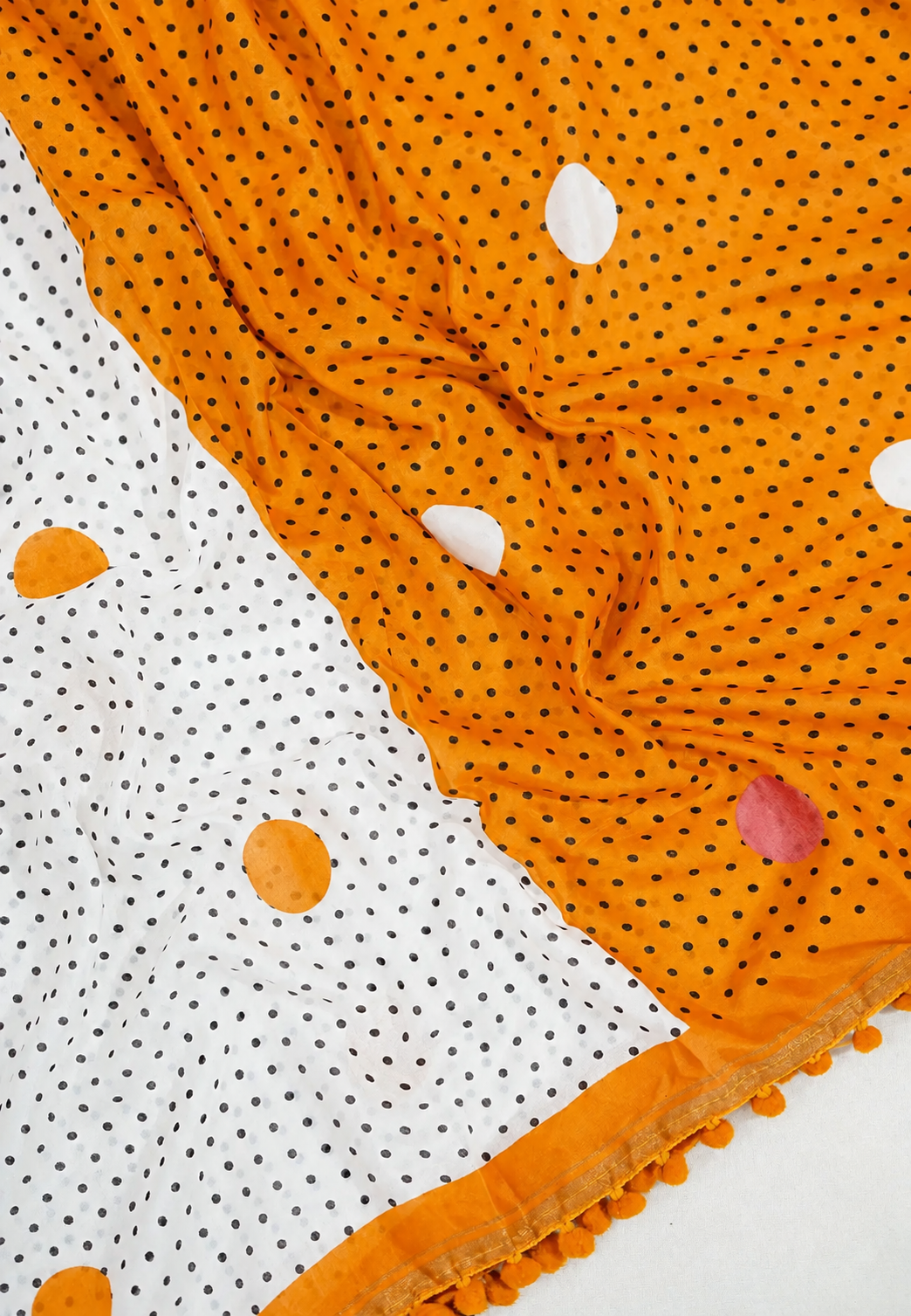 Sunlit Marigold Yellow Mul Cotton Saree ClothsVilla
