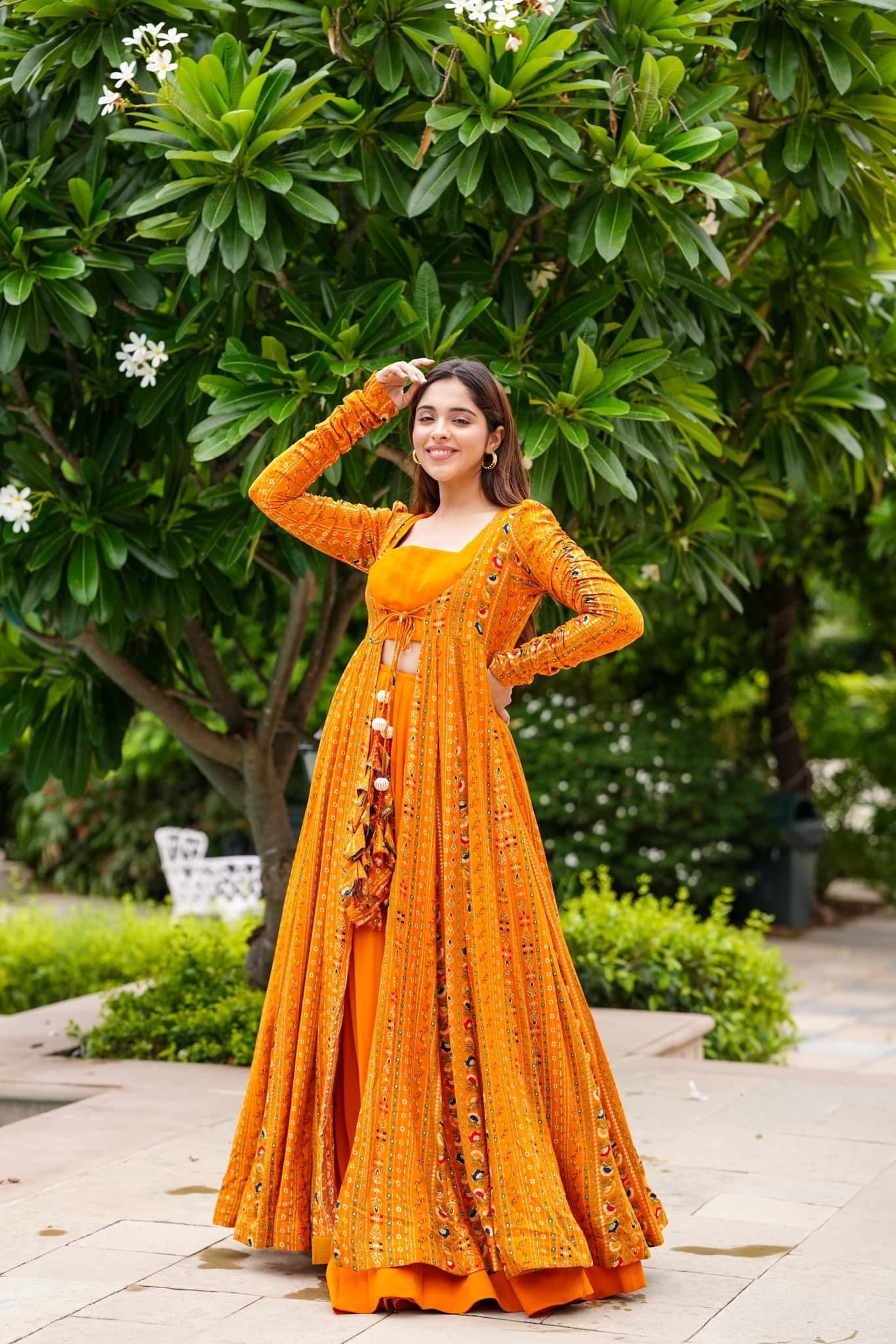 Sunset Soiree 3-Piece Matching Set - Crop Top, Palazzo Pants & Shrug ClothsVilla