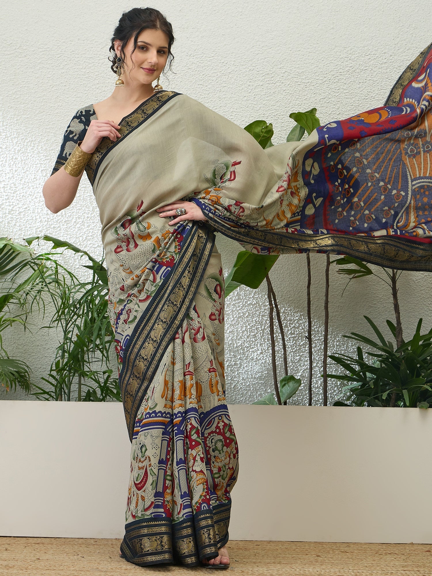 Svarika Comfortable PV Cotton Saree for Daily & Festive Wear ClothsVilla