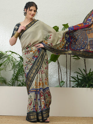 Svarika Comfortable PV Cotton Saree for Daily & Festive Wear ClothsVilla